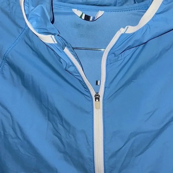 Tory Burch Sport Lightweight Blue Spring Hooded Jacket Size M/L - Picture 7 of 7